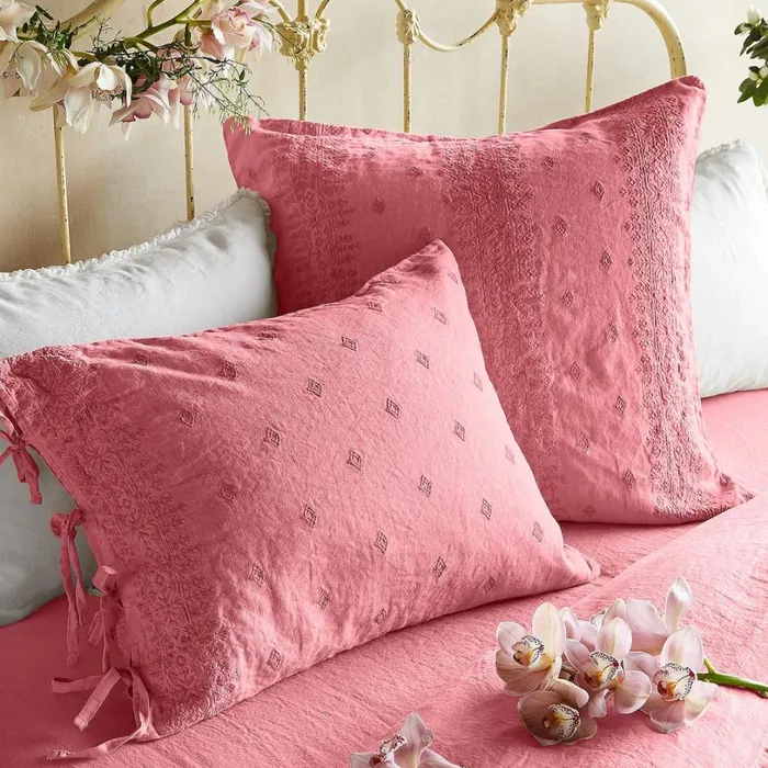 Women Gossamer Linen Embroidery Sham Cloud Sundance Catalog Bedding and Bath Women Gossamer Linen Embroidery Sham Cloud Sundance Catalog Bedding and Bath