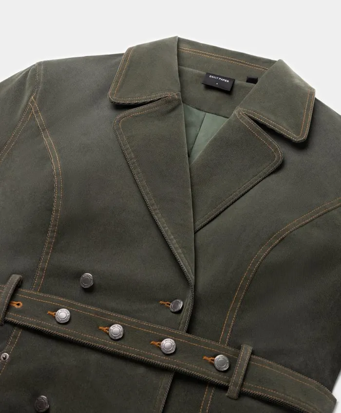 Women Green Miya Velvet Trenchcoat Daily Paper Jackets Women Green Miya Velvet Trenchcoat Daily Paper Jackets