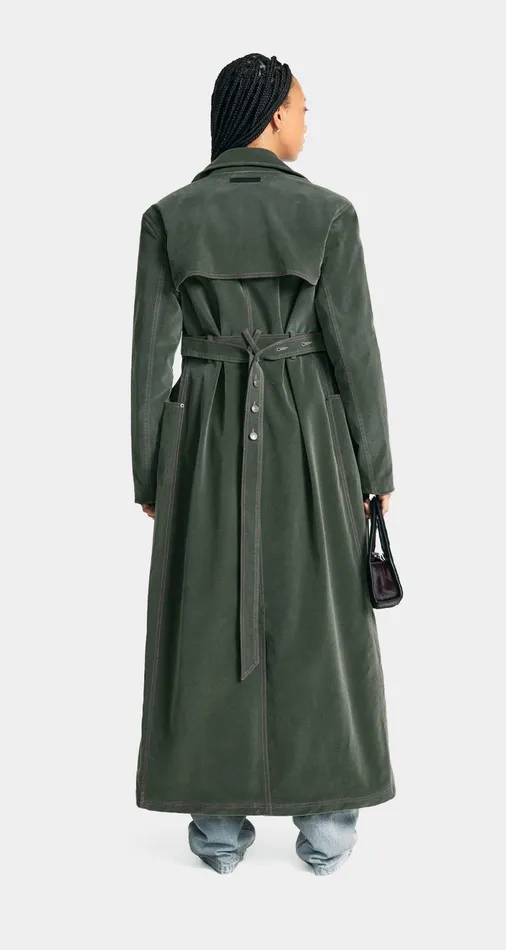 Women Green Miya Velvet Trenchcoat Daily Paper Jackets Women Green Miya Velvet Trenchcoat Daily Paper Jackets