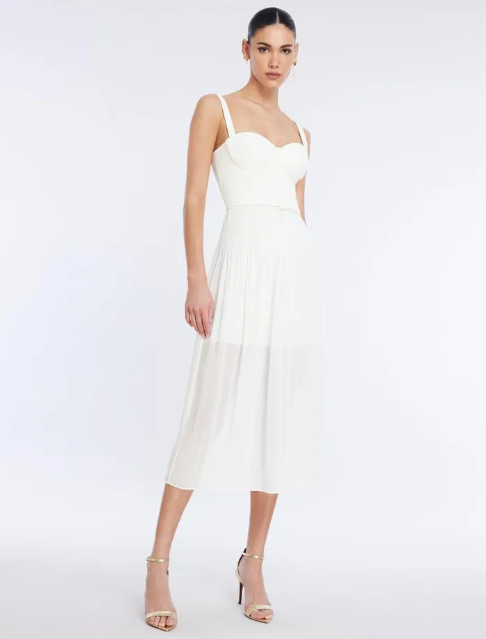 Women Gregoria Midi Dress Gardenia BCBG Dresses Women Gregoria Midi Dress Gardenia BCBG Dresses