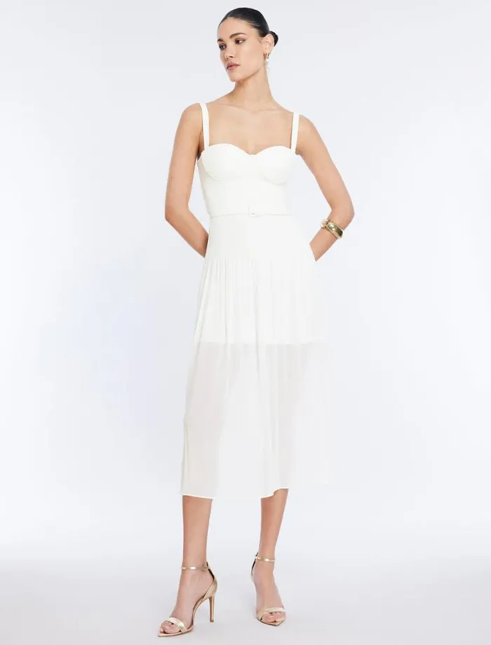 Women Gregoria Midi Dress Gardenia BCBG Dresses Women Gregoria Midi Dress Gardenia BCBG Dresses