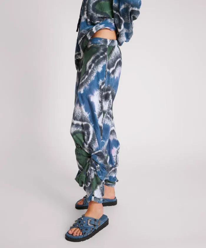 Women HAND PAINTED FLORAL MUSLIN GYPSY PANT One Teaspoon Bottoms