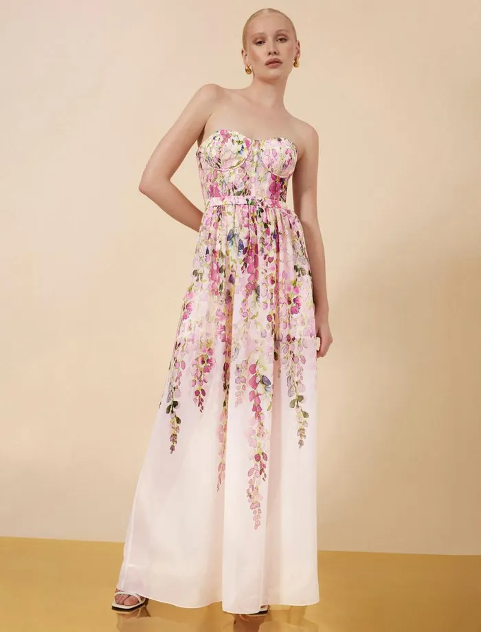 Women Hannah Strapless Gown Angel Wing Combo BCBG Dresses