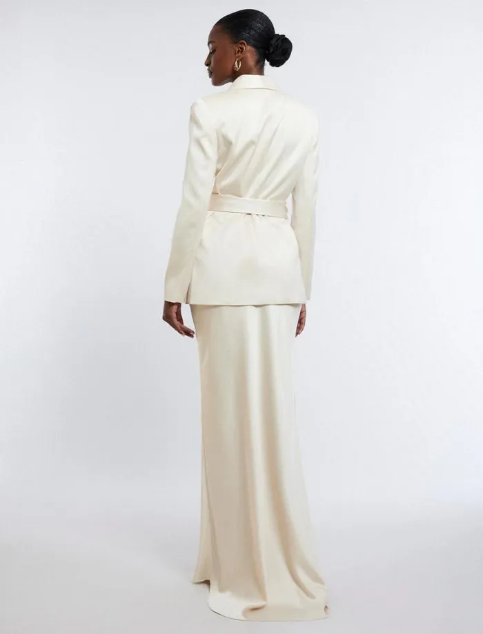 Women Harrison Satin Blazer Champagne BCBG Jackets and Blazers Women Harrison Satin Blazer Champagne BCBG Jackets and Blazers