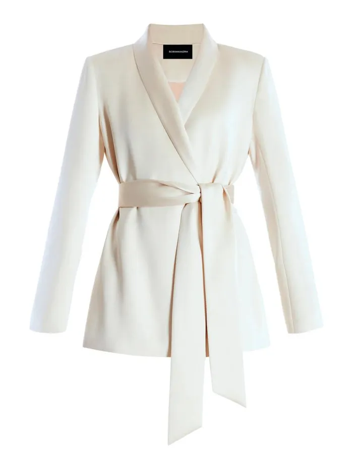 Women Harrison Satin Blazer Champagne BCBG Jackets and Blazers Women Harrison Satin Blazer Champagne BCBG Jackets and Blazers
