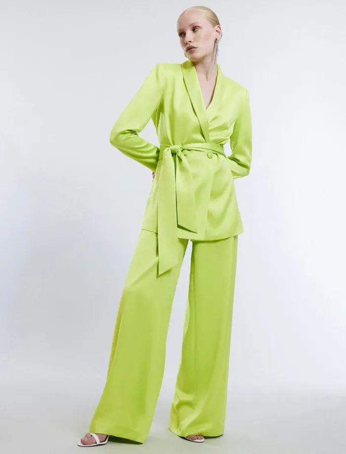Women Harrison Satin Blazer Lime Punch BCBG Jackets and Blazers Women Harrison Satin Blazer Lime Punch BCBG Jackets and Blazers