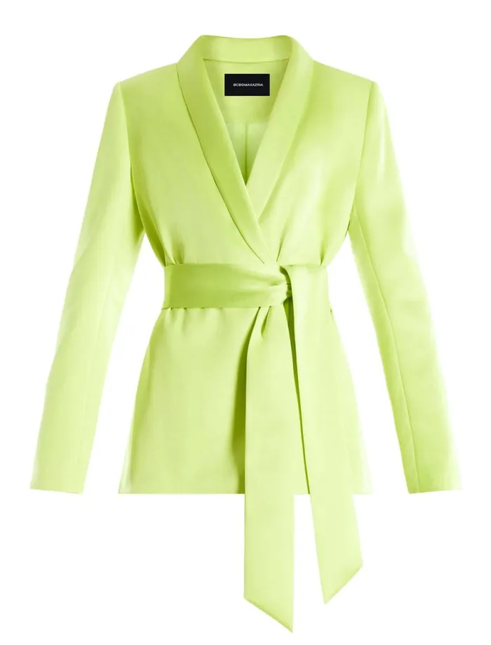 Women Harrison Satin Blazer Lime Punch BCBG Jackets and Blazers Women Harrison Satin Blazer Lime Punch BCBG Jackets and Blazers