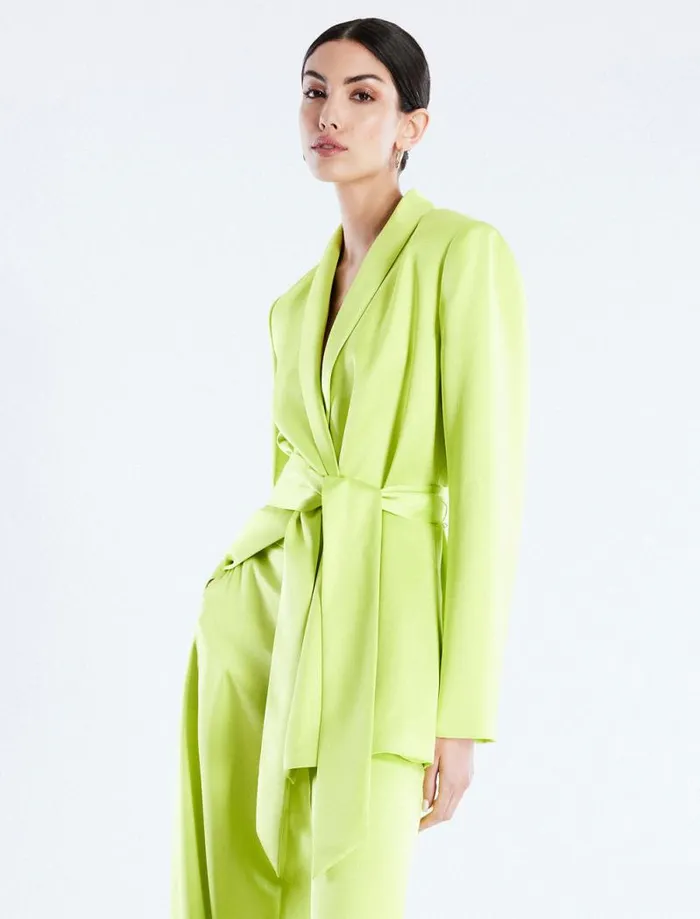 Women Harrison Satin Blazer Lime Punch BCBG Suiting Women Harrison Satin Blazer Lime Punch BCBG Suiting