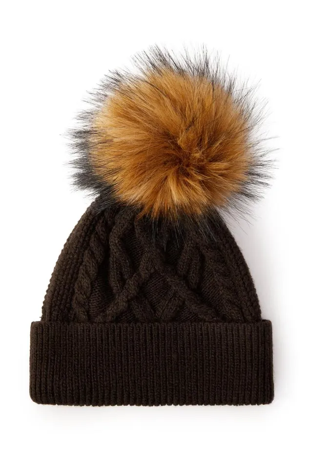 Women Hats and Headbands Holland Cooper Cortina Bobble Hat Chocolate Women Hats and Headbands Holland Cooper Cortina Bobble Hat Chocolate