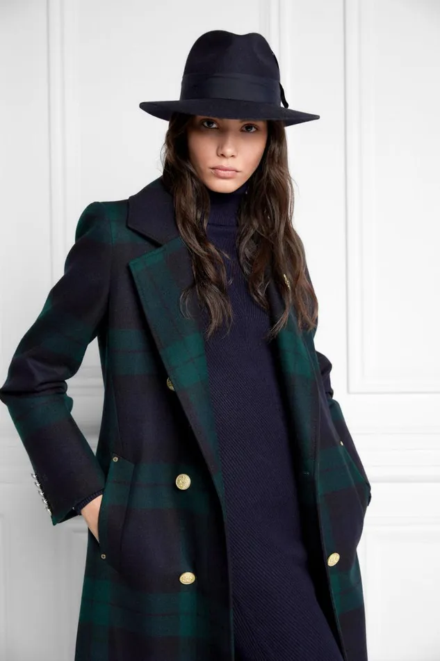 Women Hats and Headbands Holland Cooper Trilby Hat Spot Feather Ink Navy Women Hats and Headbands Holland Cooper Trilby Hat Spot Feather Ink Navy