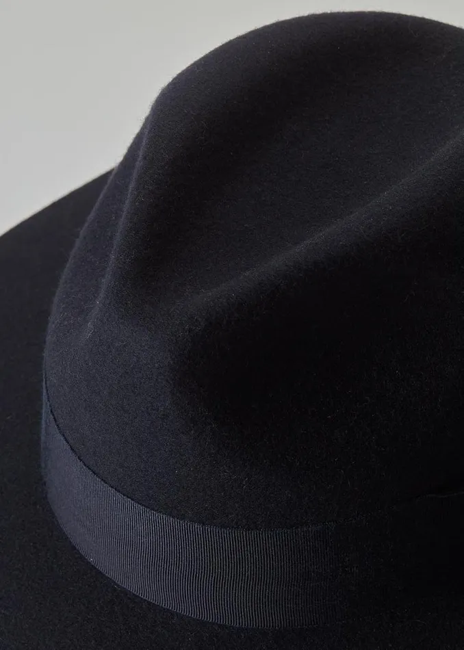 Women Hats and Headbands Holland Cooper Trilby Hat Spot Feather Ink Navy Women Hats and Headbands Holland Cooper Trilby Hat Spot Feather Ink Navy