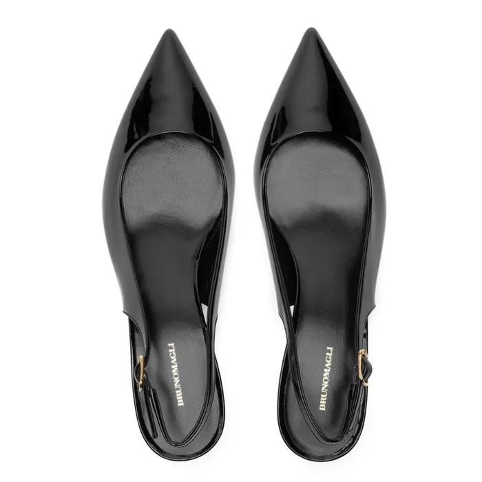Women Heels Bruno Magli Palerma Slingback Pump Black Patent