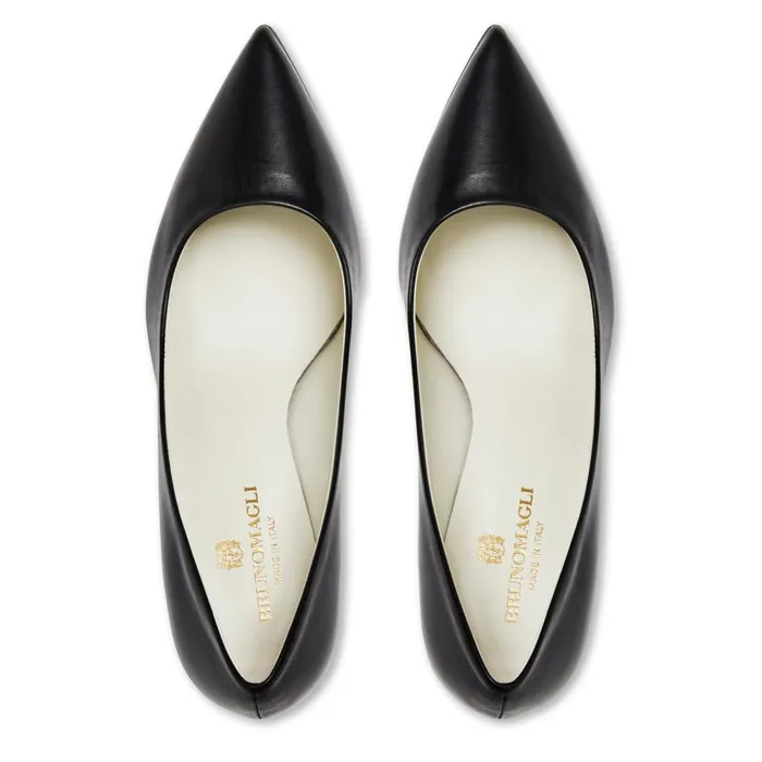 Women Heels Bruno Magli Telma Leather PointedToe Pump 8211 Black