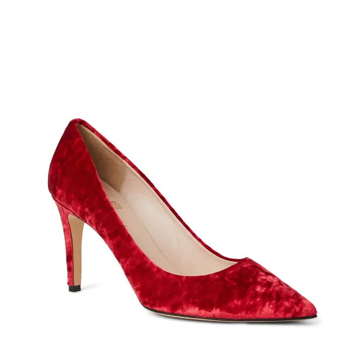 Women Heels Bruno Magli Telma Pointed Toe Pump Red Velvet