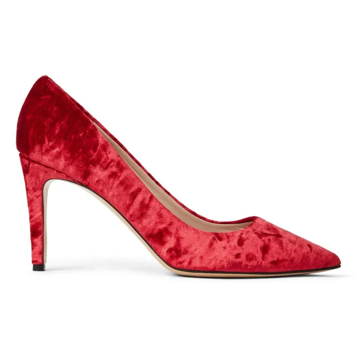 Women Heels Bruno Magli Telma Pointed Toe Pump Red Velvet Women Heels Bruno Magli Telma Pointed Toe Pump Red Velvet