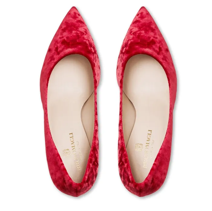 Women Heels Bruno Magli Telma Pointed Toe Pump Red Velvet Women Heels Bruno Magli Telma Pointed Toe Pump Red Velvet