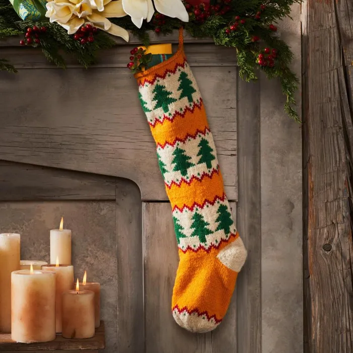 Women Heirloom Christmas Trees Stocking Sundance Catalog Decor
