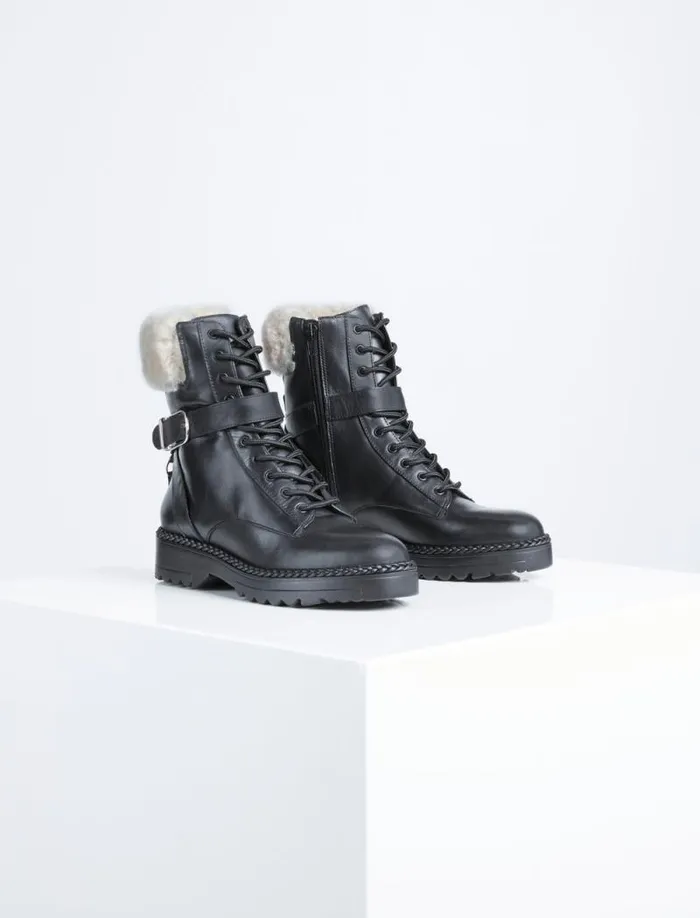 Women Helina Combat Boot Black BCBG Shoes