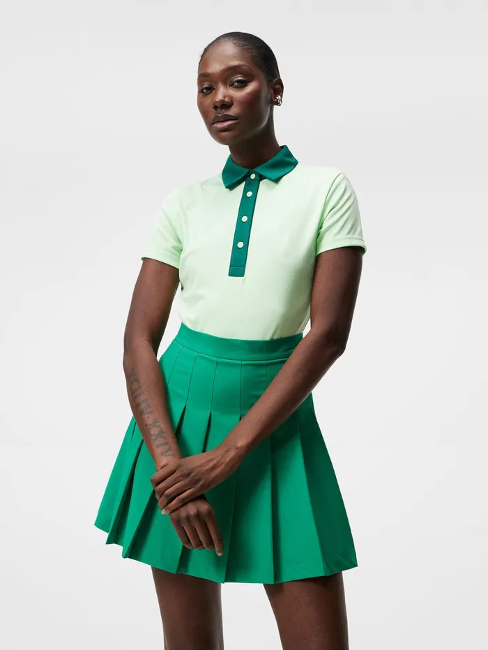 Women Henrietta Debossed Polo Patina Green JLindeberg Polo Shirts