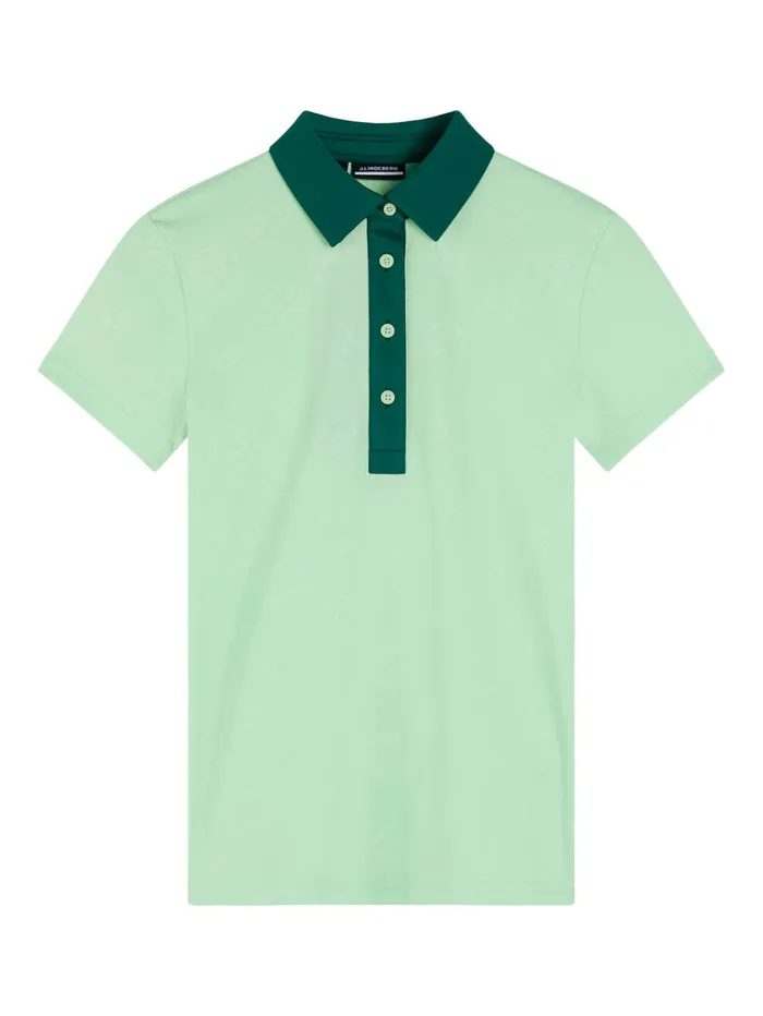 Women Henrietta Debossed Polo Patina Green JLindeberg Polo Shirts Women Henrietta Debossed Polo Patina Green JLindeberg Polo Shirts
