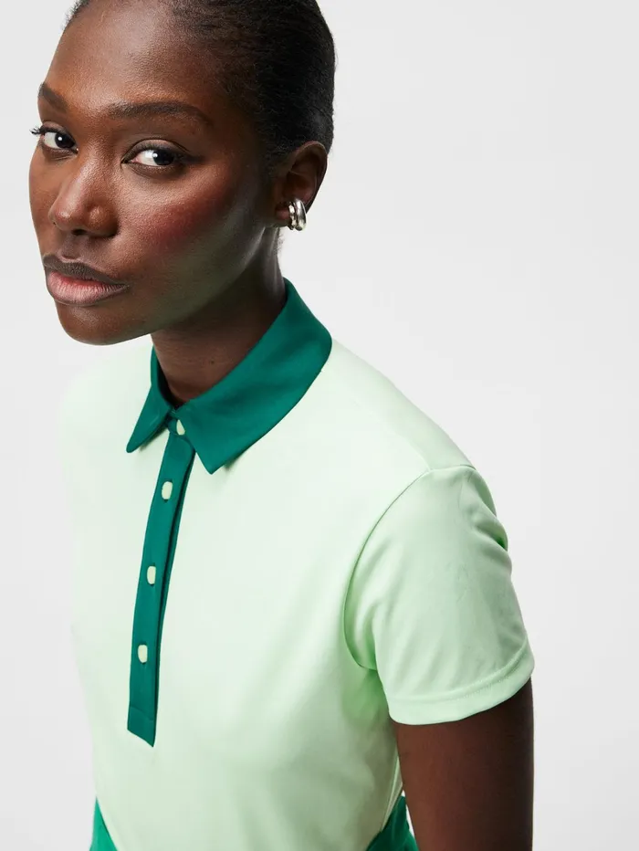 Women Henrietta Debossed Polo Patina Green JLindeberg Polo Shirts Women Henrietta Debossed Polo Patina Green JLindeberg Polo Shirts