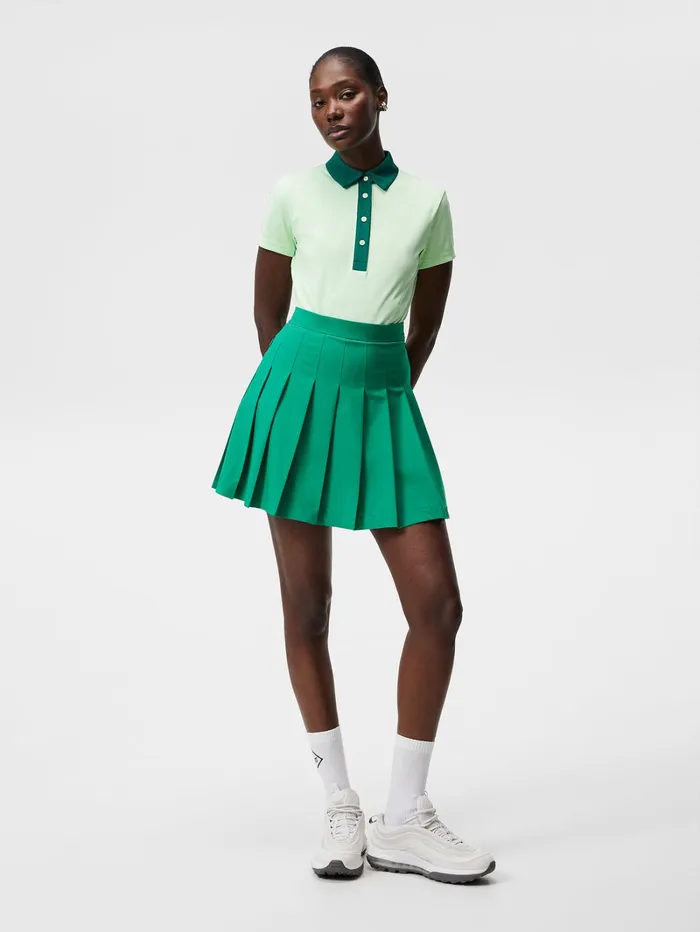 Women Henrietta Debossed Polo Patina Green JLindeberg Polo Shirts Women Henrietta Debossed Polo Patina Green JLindeberg Polo Shirts