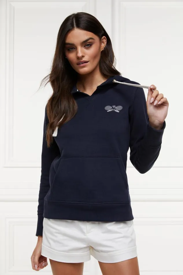 Women Hoodies Holland Cooper Tennis Hoodie Ink Navy Women Hoodies Holland Cooper Tennis Hoodie Ink Navy