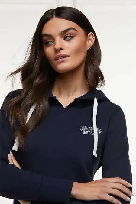 Women Hoodies Holland Cooper Tennis Hoodie Ink Navy Women Hoodies Holland Cooper Tennis Hoodie Ink Navy
