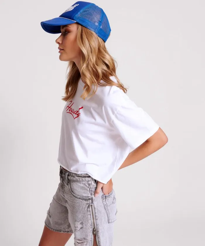 Women HOWDY BOXY CROP TEE One Teaspoon Tees and Tanks Women HOWDY BOXY CROP TEE One Teaspoon Tees and Tanks