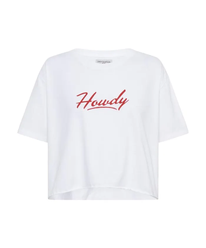 Women HOWDY BOXY CROP TEE One Teaspoon Tees and Tanks Women HOWDY BOXY CROP TEE One Teaspoon Tees and Tanks