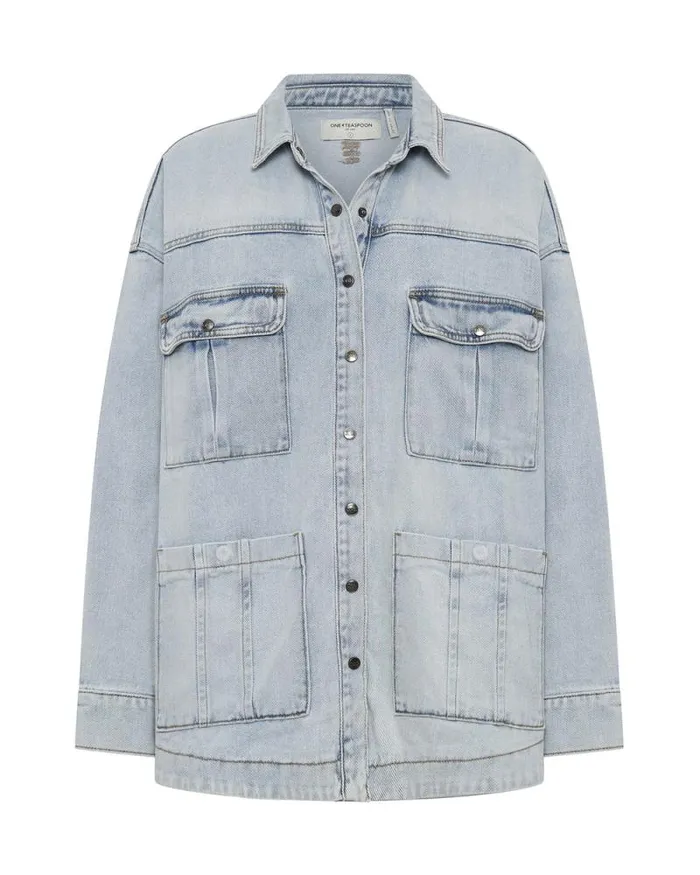 Women HUSTLER LONGLINE DENIM JACKET One Teaspoon Denim Jackets Women HUSTLER LONGLINE DENIM JACKET One Teaspoon Denim Jackets