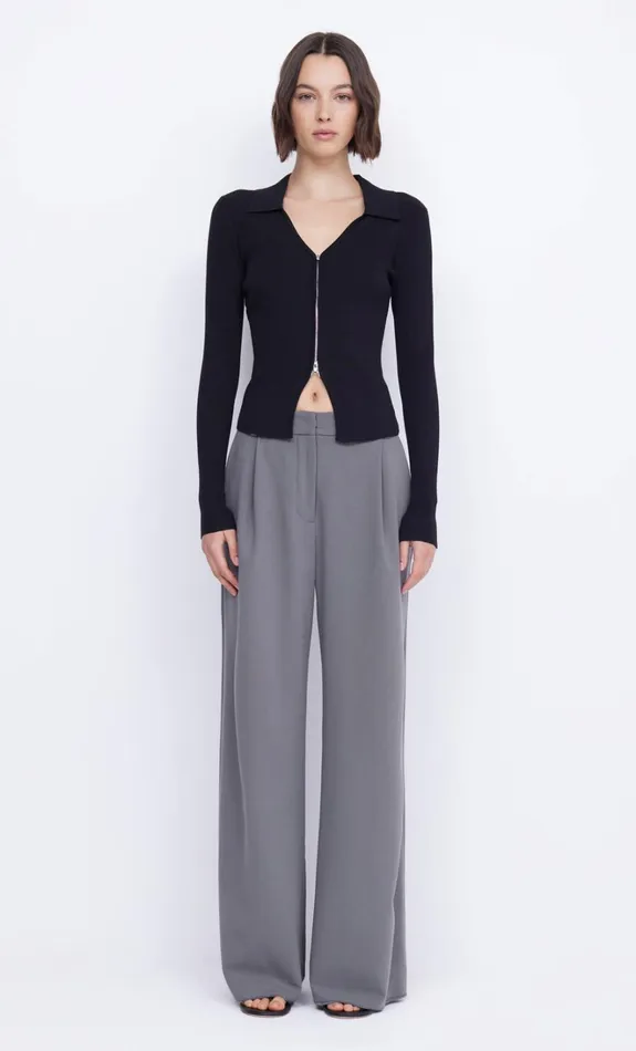 Women IMRIE ZIP KNIT CARDIGAN 8211 BLACK Bec Bridge Cropped