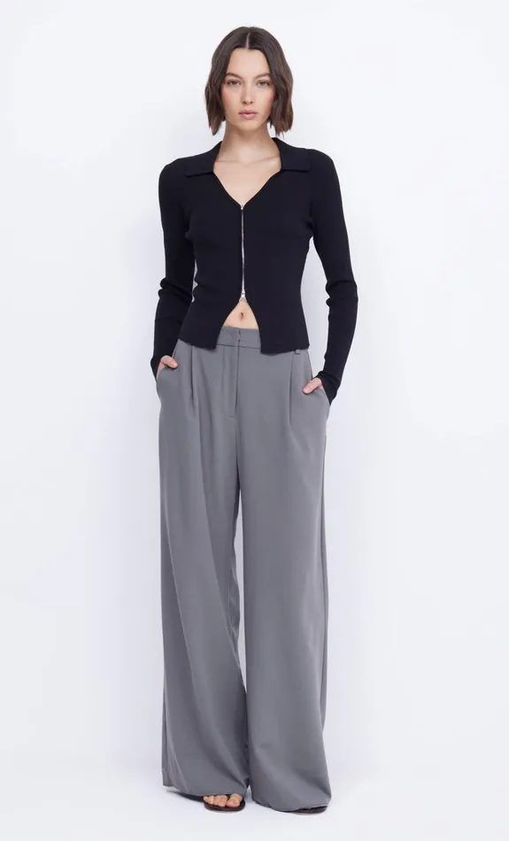 Women IMRIE ZIP KNIT CARDIGAN 8211 BLACK Bec Bridge Cropped