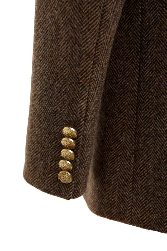 Women In Stock Tailoring Holland Cooper Belgravia Blazer Large Scale Brown Herringbone
