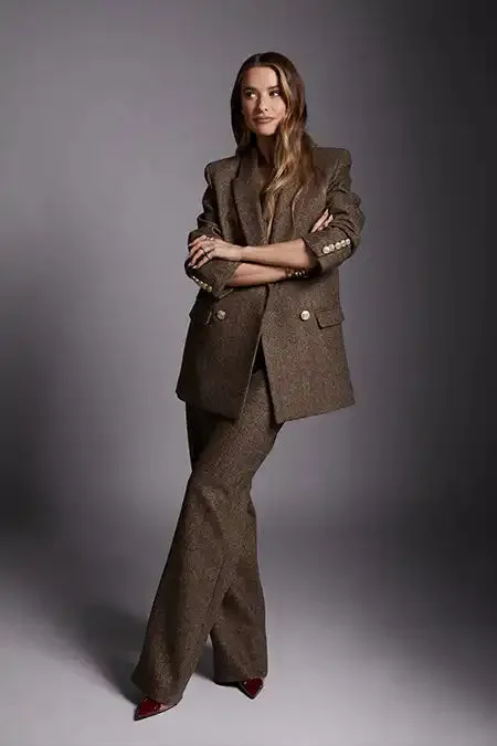Women In Stock Tailoring Holland Cooper Belgravia Blazer Large Scale Brown Herringbone