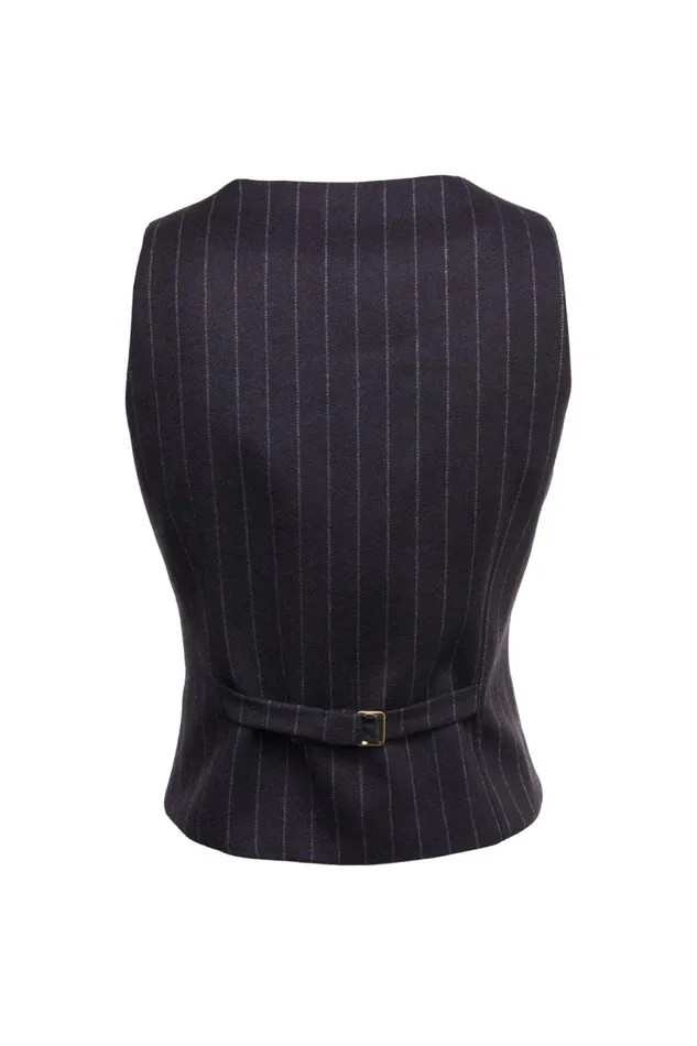 Women In Stock Tailoring Holland Cooper Hampton Waistcoat Navy Chalk Pinstripe