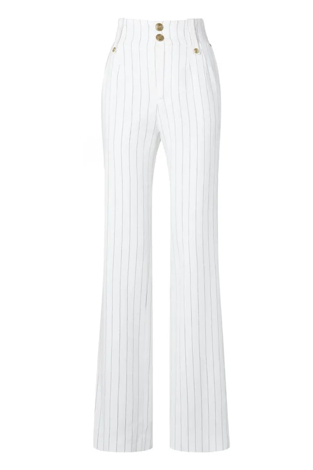 Women In Stock Tailoring Holland Cooper High Waisted Straight Trouser Oyster Linen Pinstripe Women In Stock Tailoring Holland Cooper High Waisted Straight Trouser Oyster Linen Pinstripe
