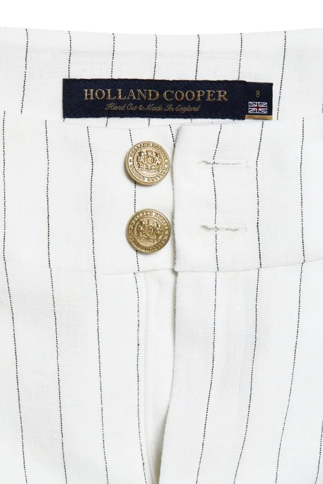 Women In Stock Tailoring Holland Cooper High Waisted Straight Trouser Oyster Linen Pinstripe Women In Stock Tailoring Holland Cooper High Waisted Straight Trouser Oyster Linen Pinstripe