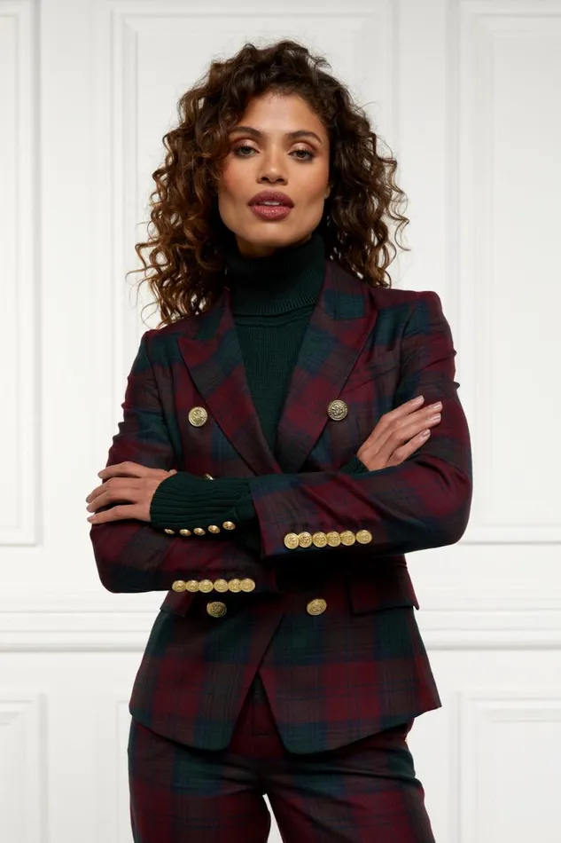 Women In Stock Tailoring Holland Cooper Knightsbridge Blazer Mulberry Tartan Women In Stock Tailoring Holland Cooper Knightsbridge Blazer Mulberry Tartan