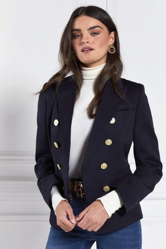 Women In Stock Tailoring Holland Cooper Knightsbridge Blazer Navy Barathea