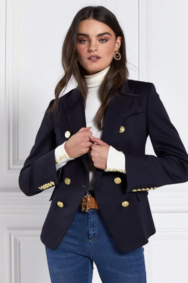 Women In Stock Tailoring Holland Cooper Knightsbridge Blazer Navy Barathea
