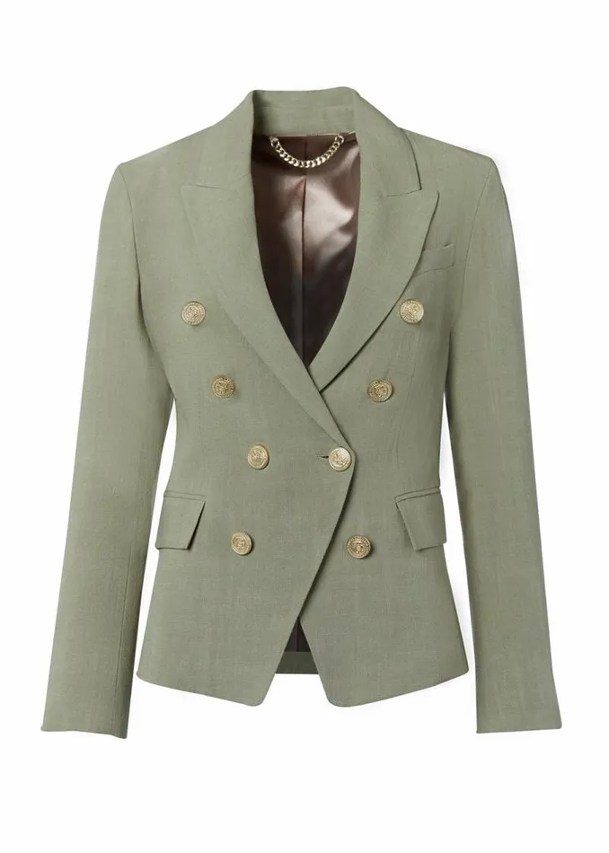 Women In Stock Tailoring Holland Cooper Knightsbridge Blazer Sage Linen