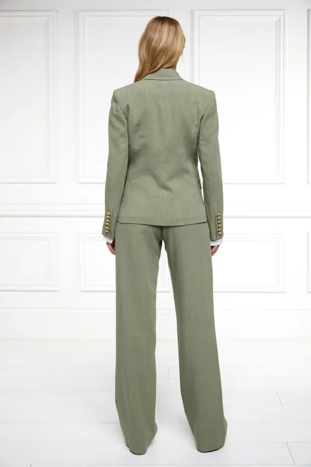 Women In Stock Tailoring Holland Cooper Knightsbridge Blazer Sage Linen