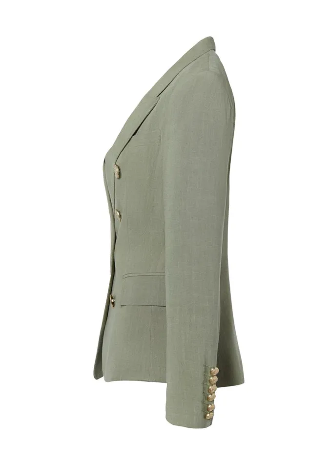 Women In Stock Tailoring Holland Cooper Knightsbridge Blazer Sage Linen