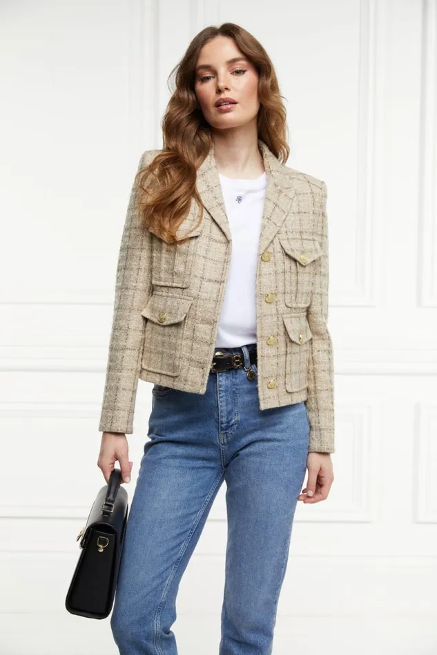 Women In Stock Tailoring Holland Cooper Richmond Jacket Camel Sparkle Tweed Women In Stock Tailoring Holland Cooper Richmond Jacket Camel Sparkle Tweed
