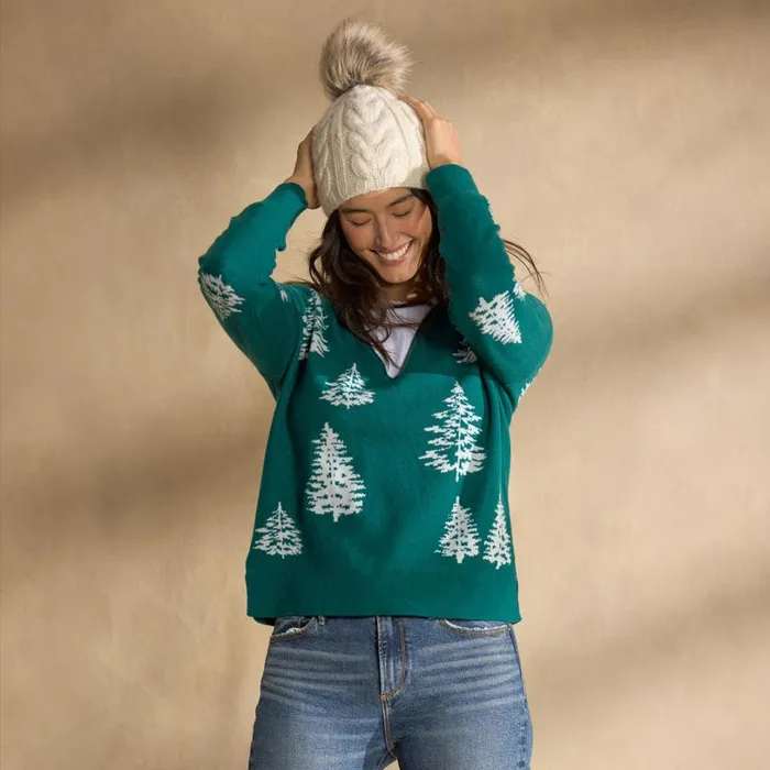 Women In The Woods Sweater Petite Evergreen Sundance Catalog Petite Styles