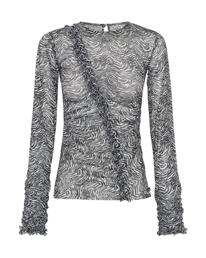 Women INTERFERENCE RUFFLE PARTY LONGSLEEVE TOP One Teaspoon Tops Women INTERFERENCE RUFFLE PARTY LONGSLEEVE TOP One Teaspoon Tops