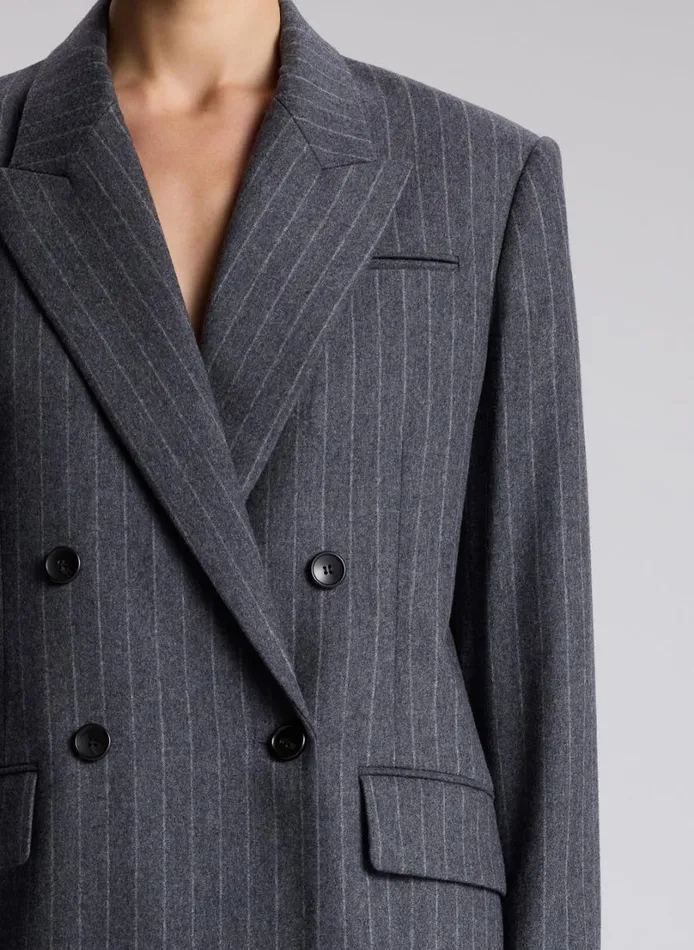 Women Jackets and Coats ALC Calla Wool Cashmere Oversized Jacket Grey Melange