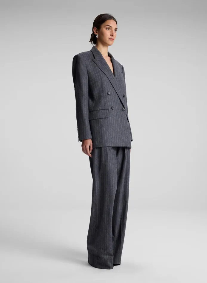 Women Jackets and Coats ALC Calla Wool Cashmere Oversized Jacket Grey Melange