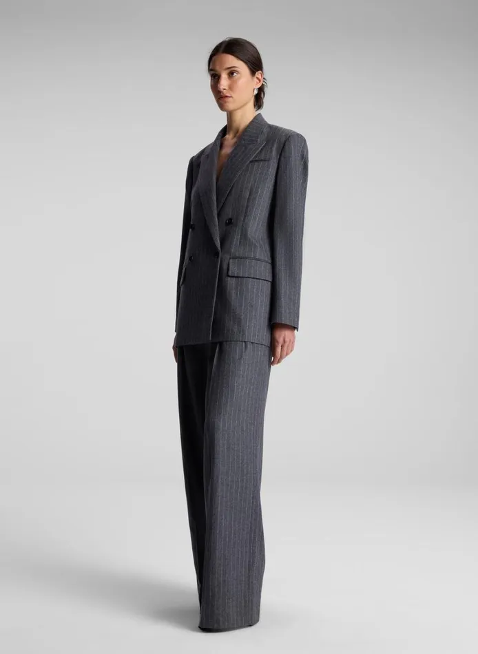Women Jackets and Coats ALC Calla Wool Cashmere Oversized Jacket Grey Melange